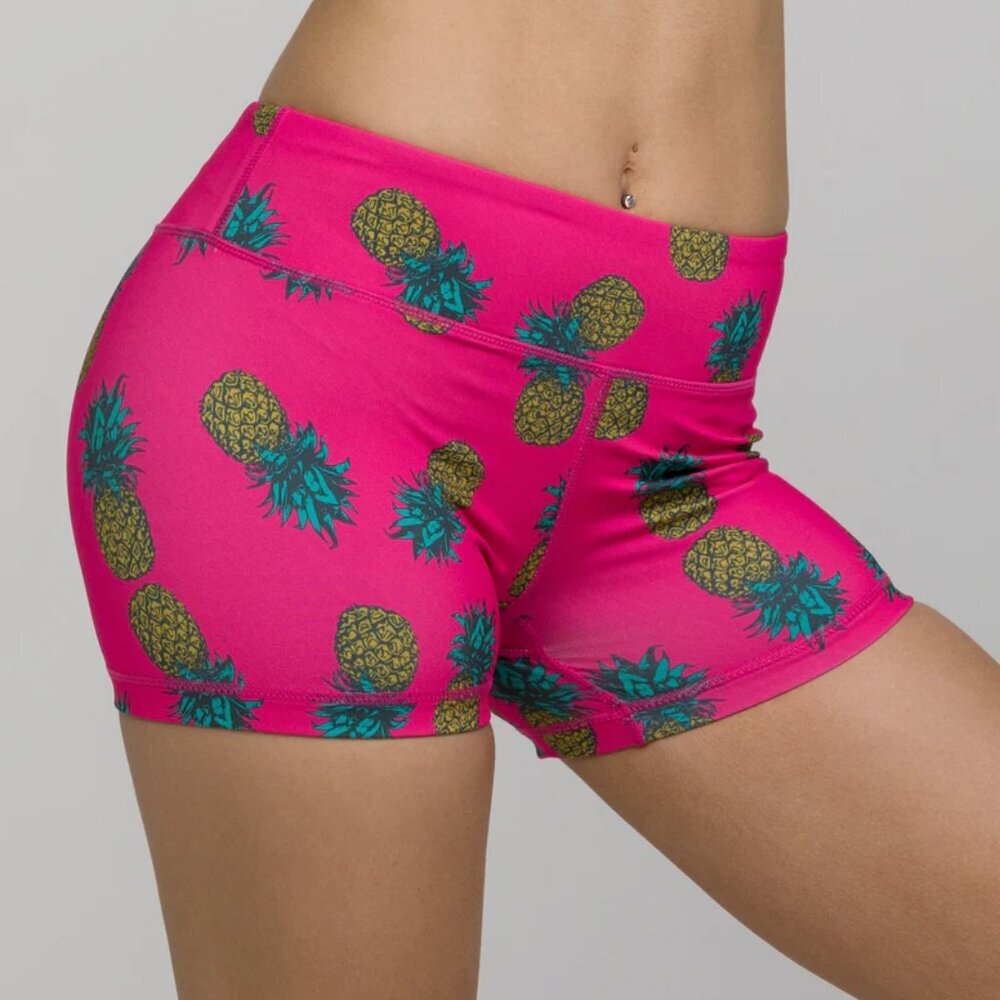 IAB No-Ride Pineapple Hot‎ Pink Booty Shorts Size 4 / XS